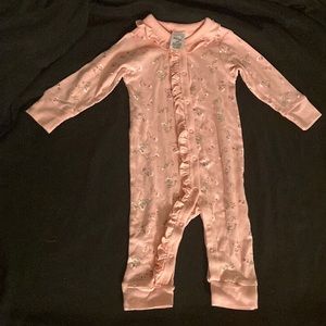 Pink one piece with flowers